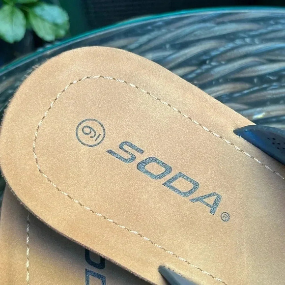 Soda Perforated Faux Leather  Flip Flop Sandals - Picture 7 of 11